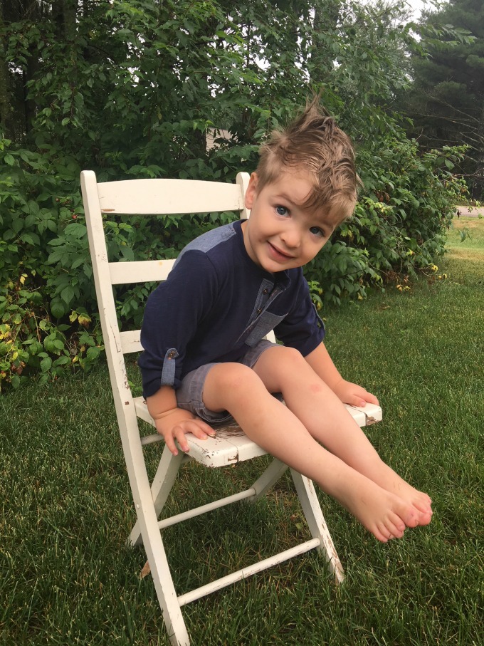 Boy wearing colored organics clothing