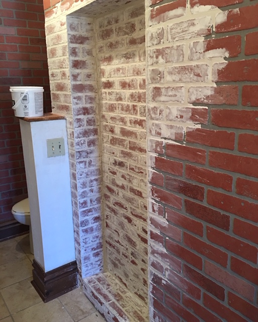 premixed drywall joint compound over your faux brick wall