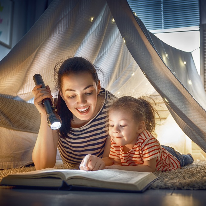 Mom and Child Reading Book