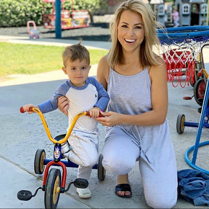 Jessica and Jake on a bike