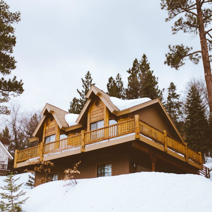 house in the snow