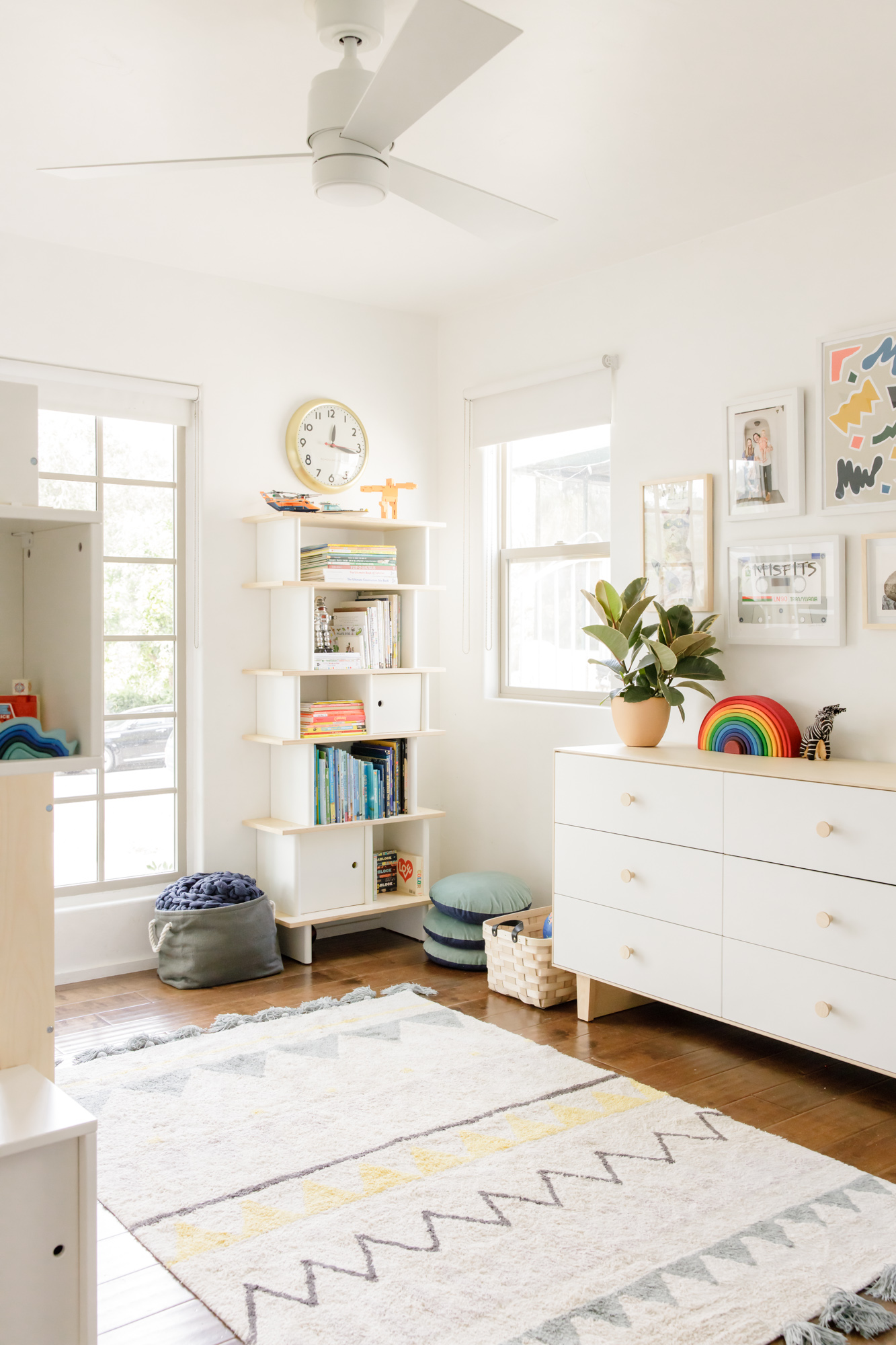 bedroom with dresser and bookshelf