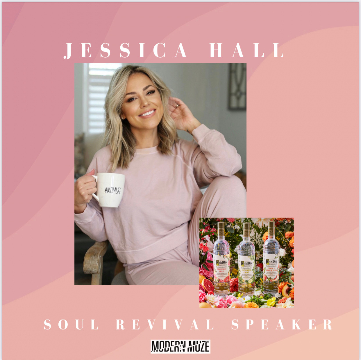 Jessica Hall pictured in a frame announcing Soul Revival Speaker with Modern Muze.