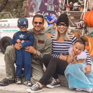 Jessica Hall and family dressed up for Halloween.