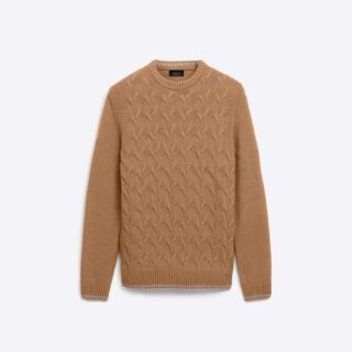 BUGATCHI Cable Knit Crew Neck Sweater