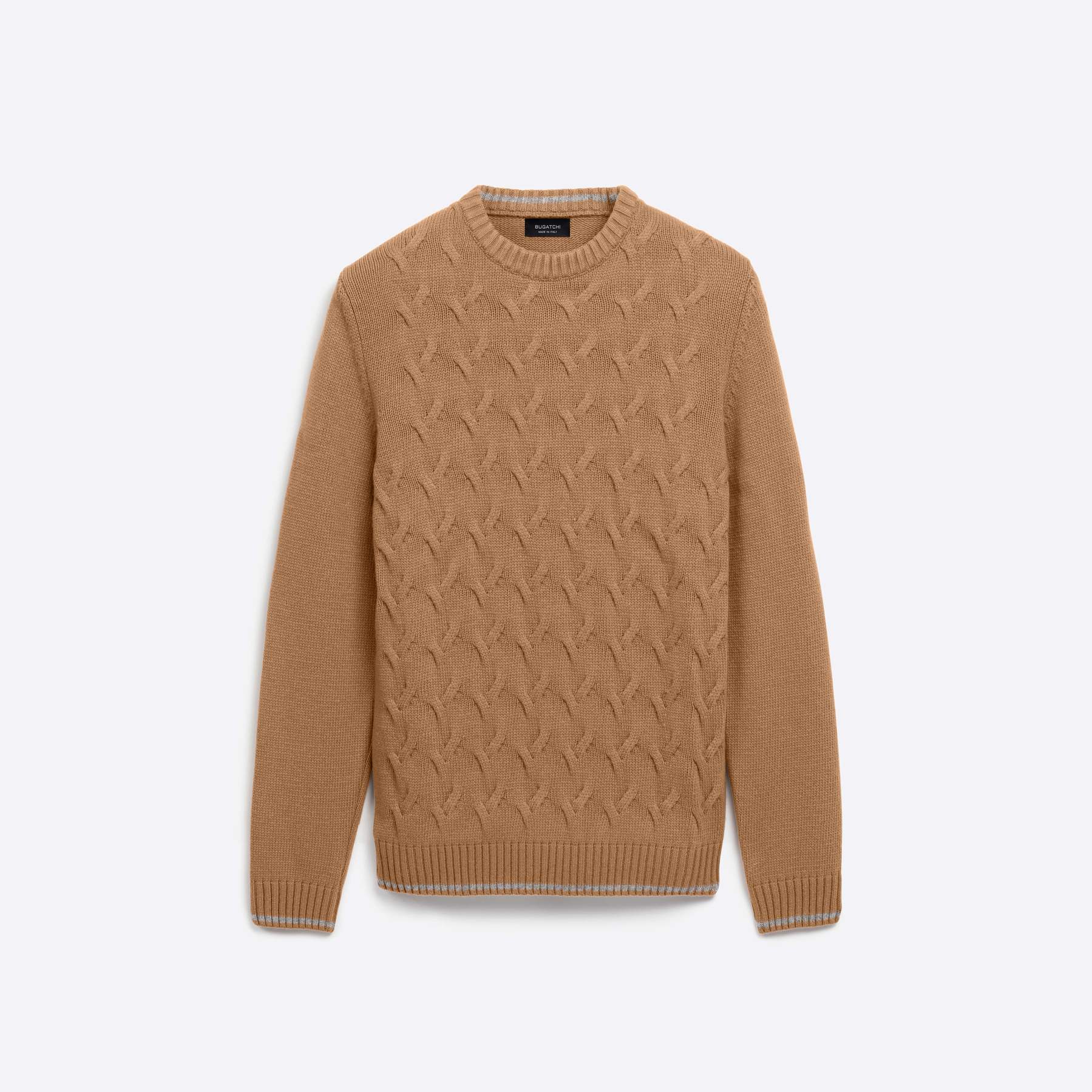 BUGATCHI Cable Knit Crew Neck Sweater 