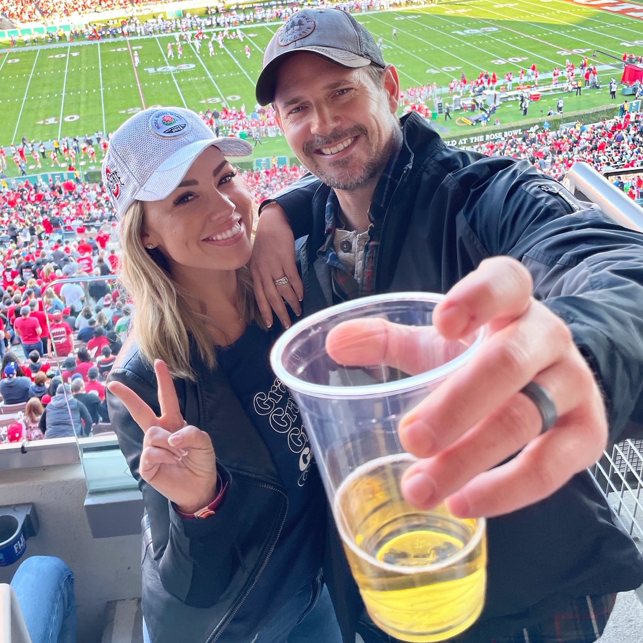 Jessica and Kyle at the Rose Bowl.