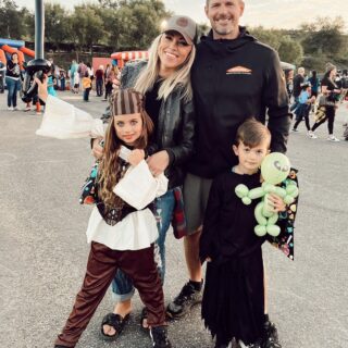 Family dressed up for Halloween festival.
