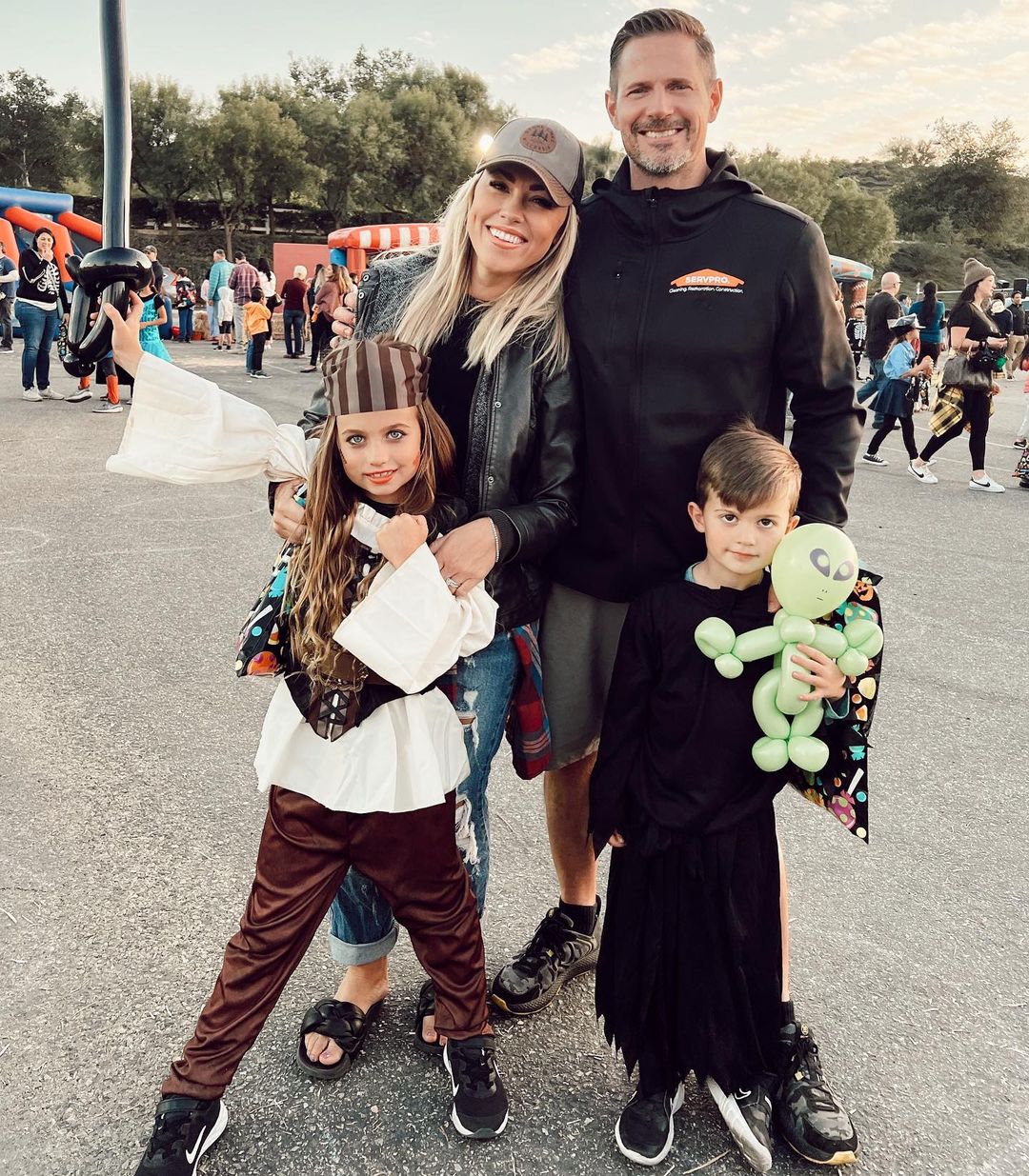 Family dressed up for Halloween festival.